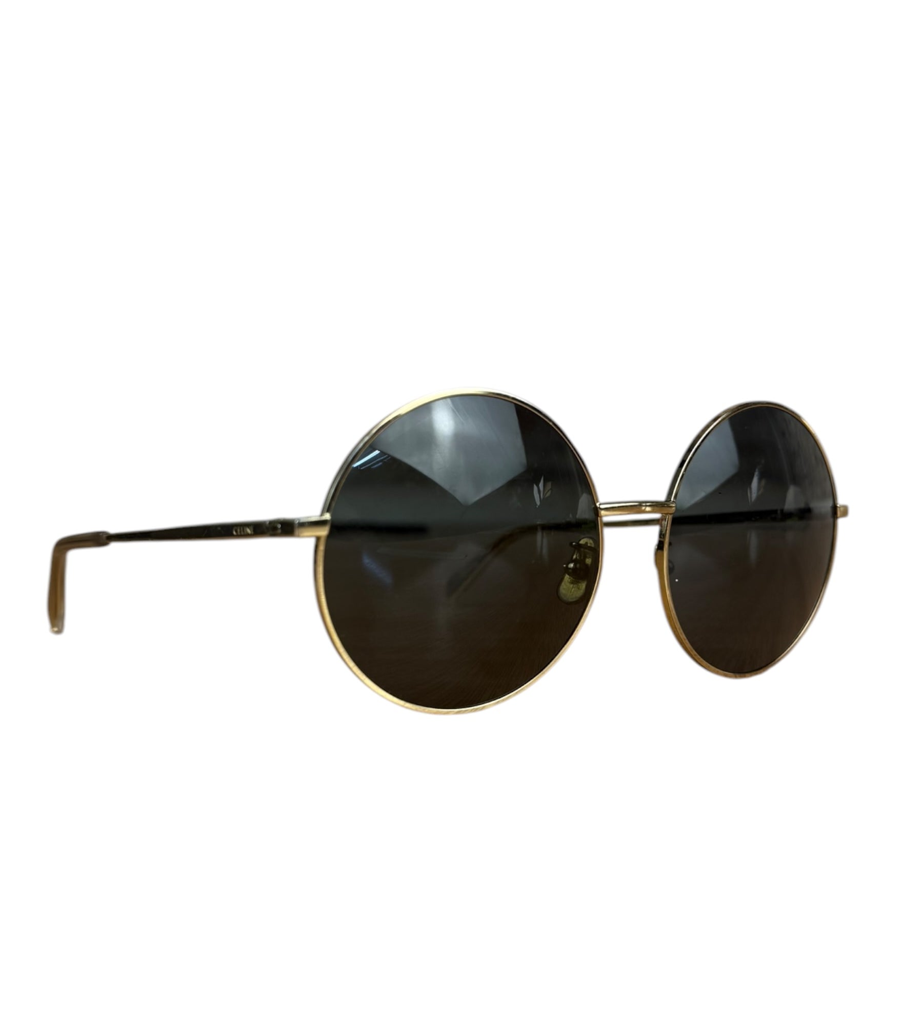 Celine Vintage Gold Round Frame Sunglasses