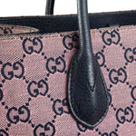 Gucci Bicolor Leather Trim GG Canvas Two-Way Tote Bag