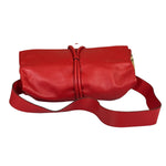 Burberry Red Leather Haymarket Check Shoulder Bag