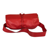 Burberry Red Leather Haymarket Check Shoulder Bag