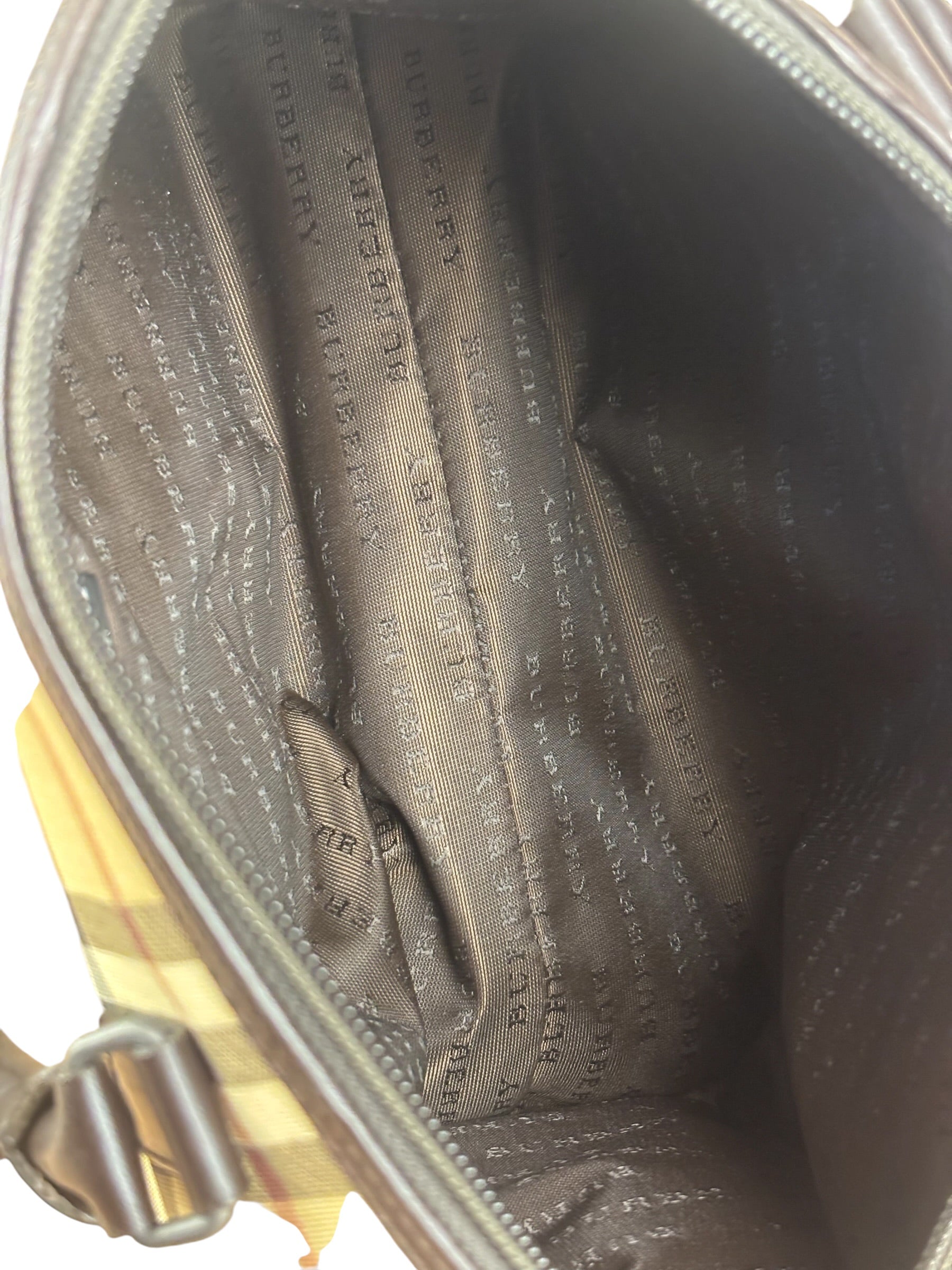 Burberry Leather Trim House Check Small Speedy Handbag