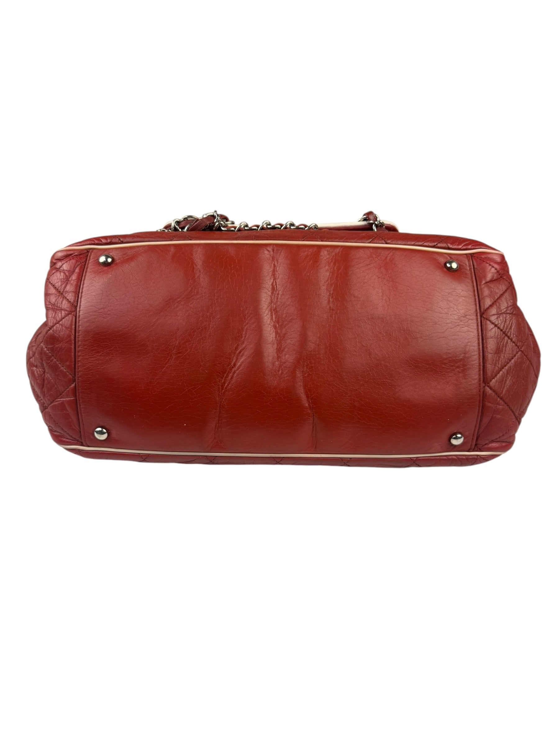 Chanel Burgundy East West Accordion Flap Bag