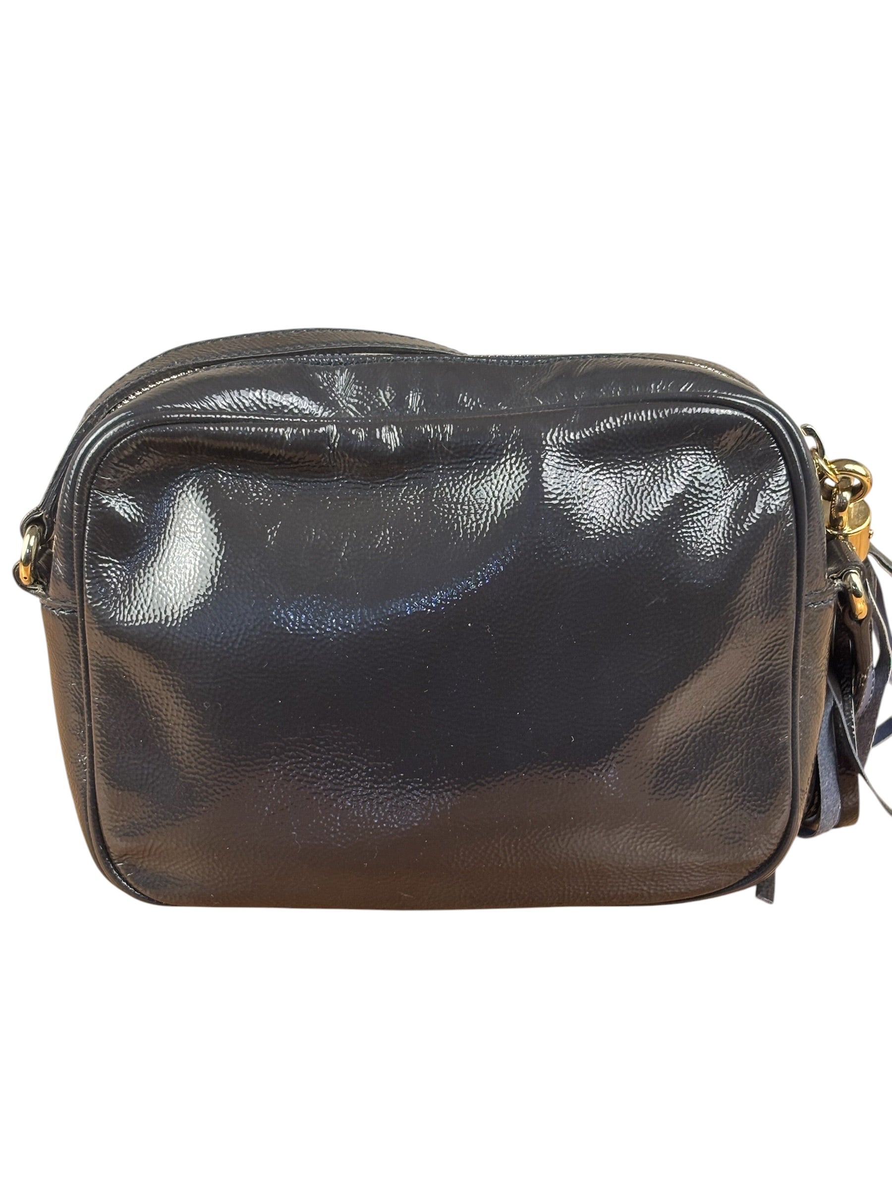Gucci Glossy Grey Patent Leather Soho Disco Crossbody Bag