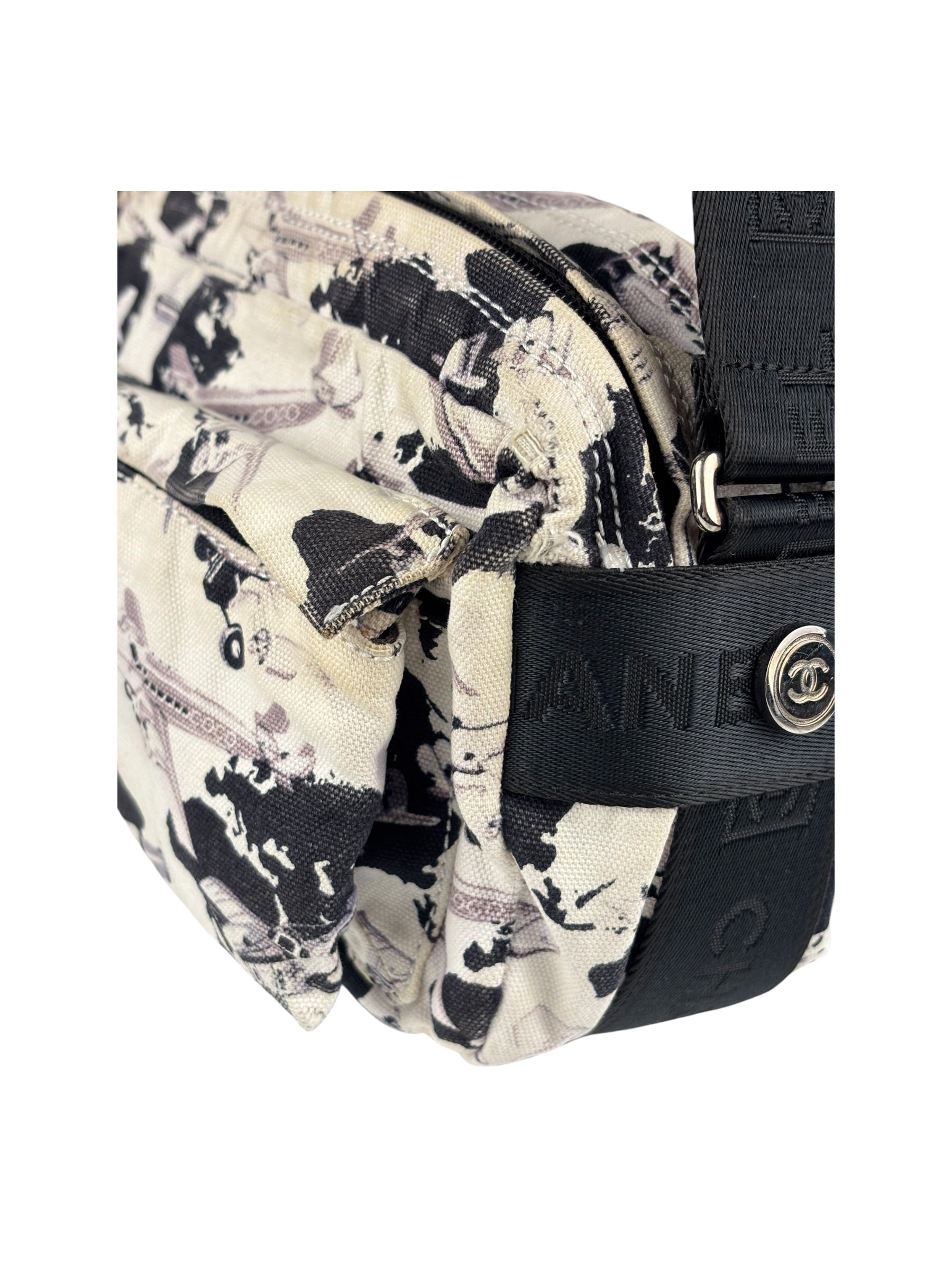 Chanel Vintage Airline Canvas Shoulder/Crossbody Bag 2004