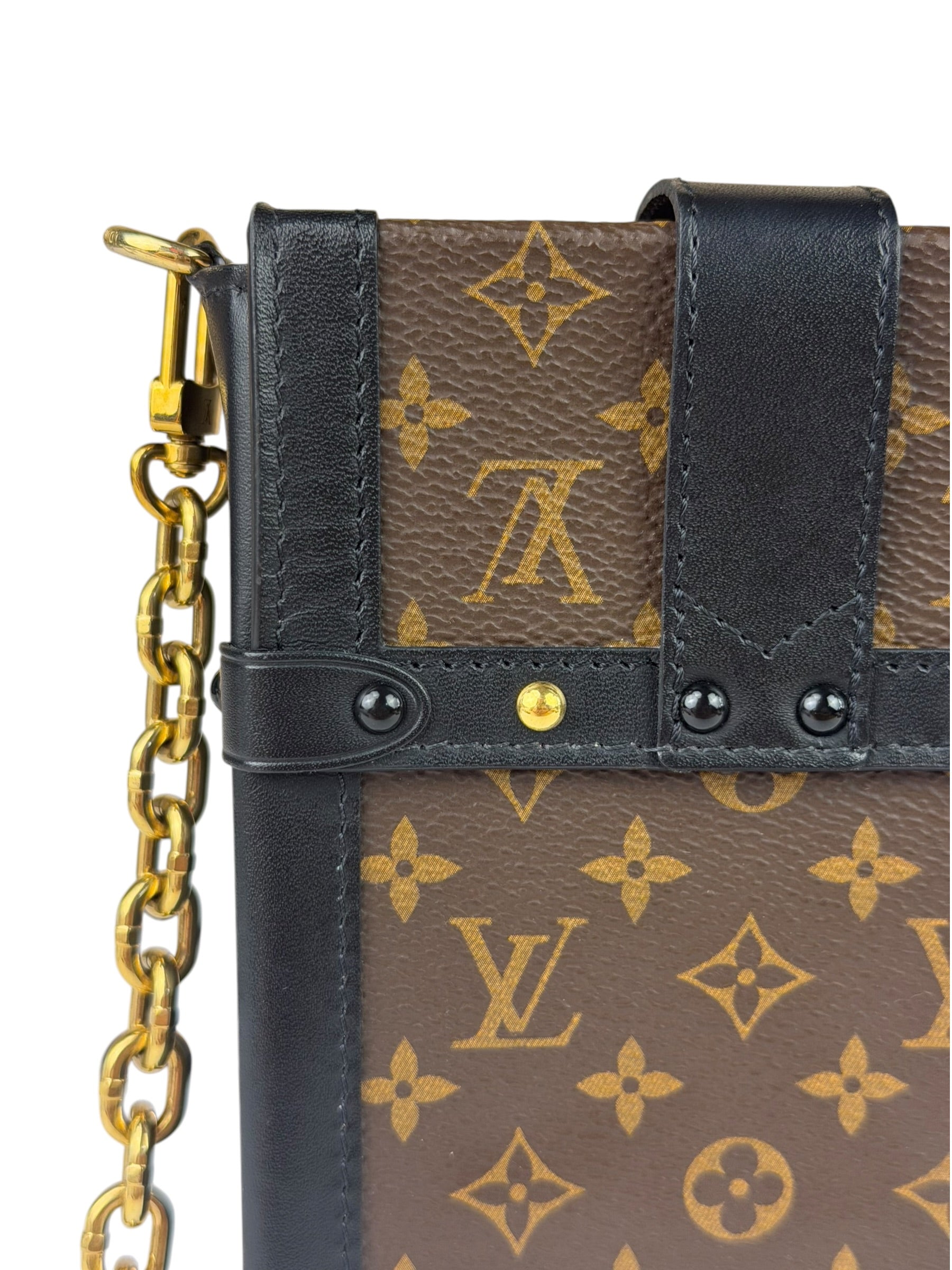 Louis Vuitton Black Monogram Vertical Trunk Pochette