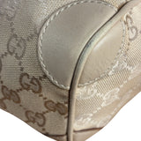 Gucci GG Beige Leather Trim Guccissima Small Boston Bag