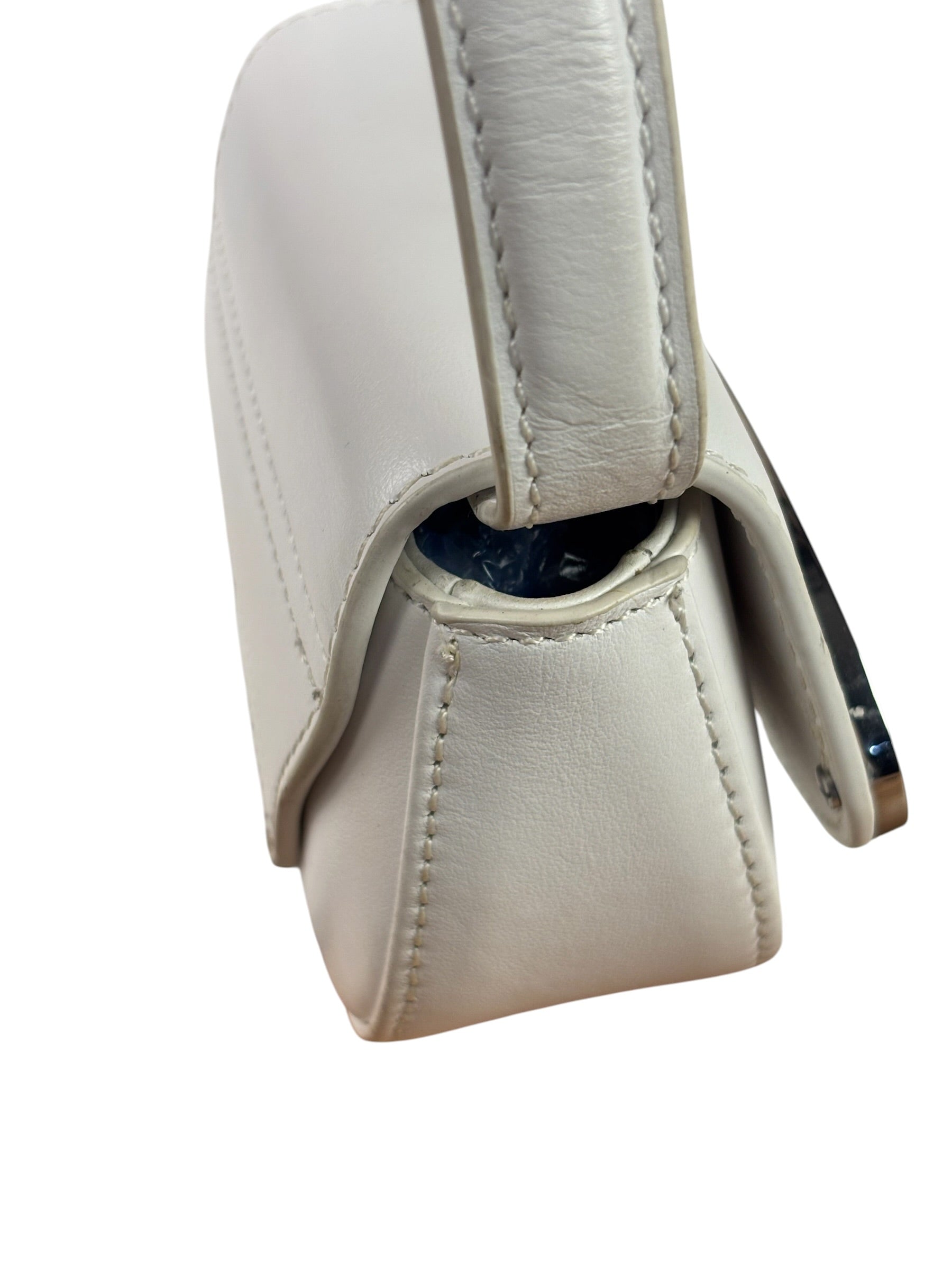 Diesel White Leather 1DR XS Two-Way Mini Bag