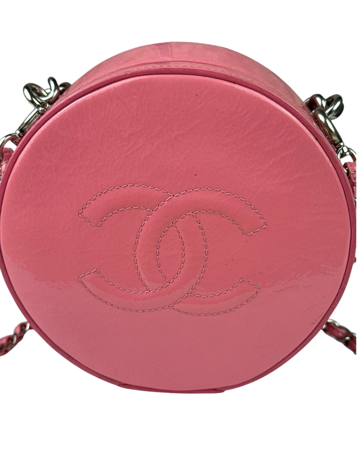 Chanel Pink Patent Leather Round as Earth Two-Way Bag 2018