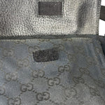 Gucci Black Leather Trim GG Double Pocket Bel Bag
