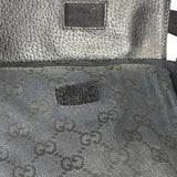 Gucci Black Leather Trim GG Double Pocket Bel Bag
