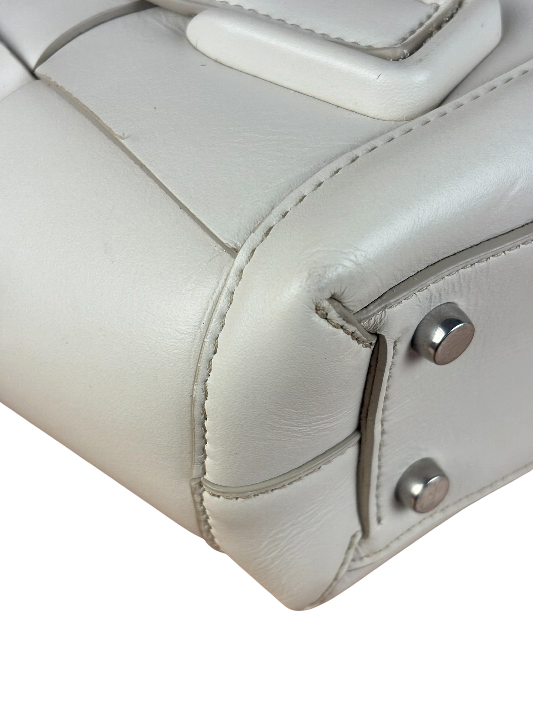 Bottega Veneta Cream Leather Mini Arco Two-Way Bag