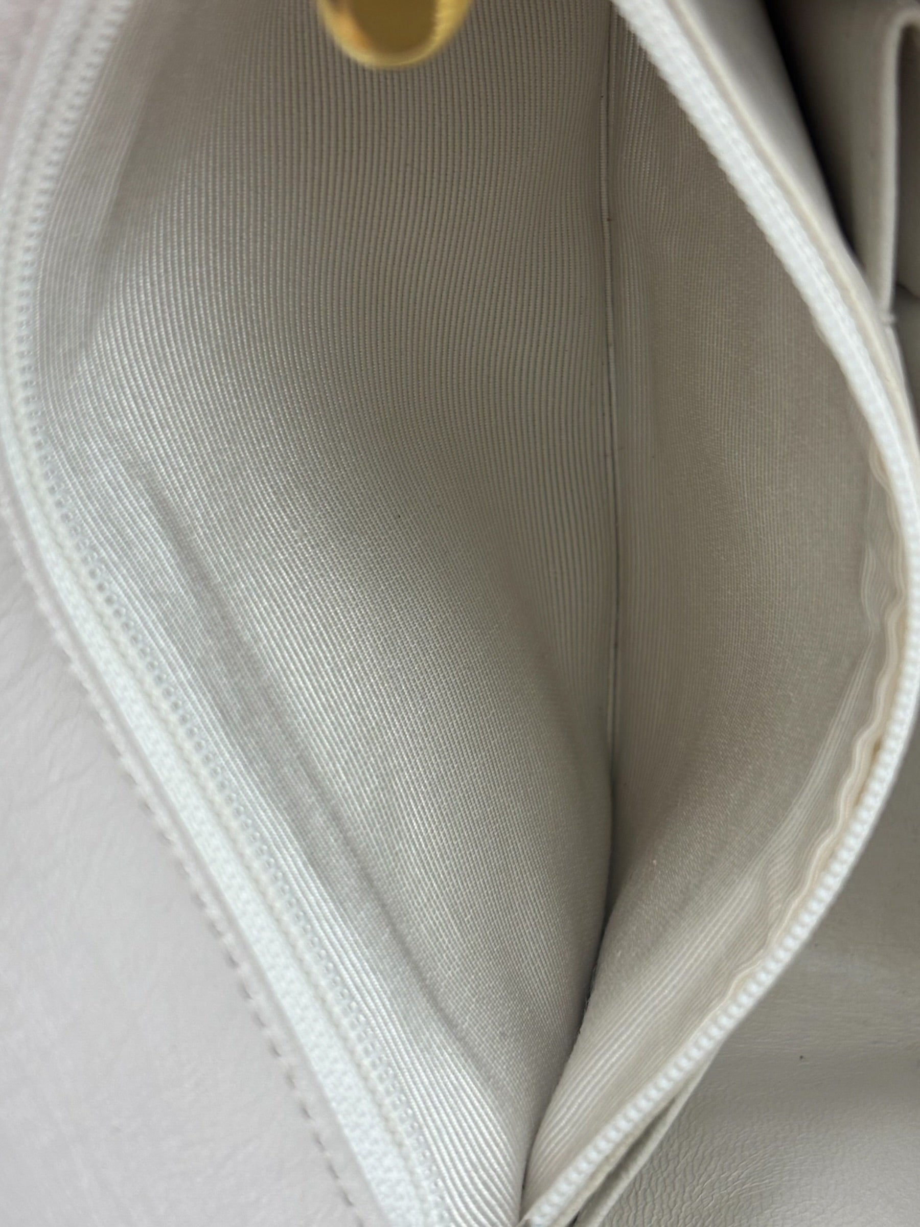 Chanel White Quilted Leather CC Flap Shoulder Bag 2013