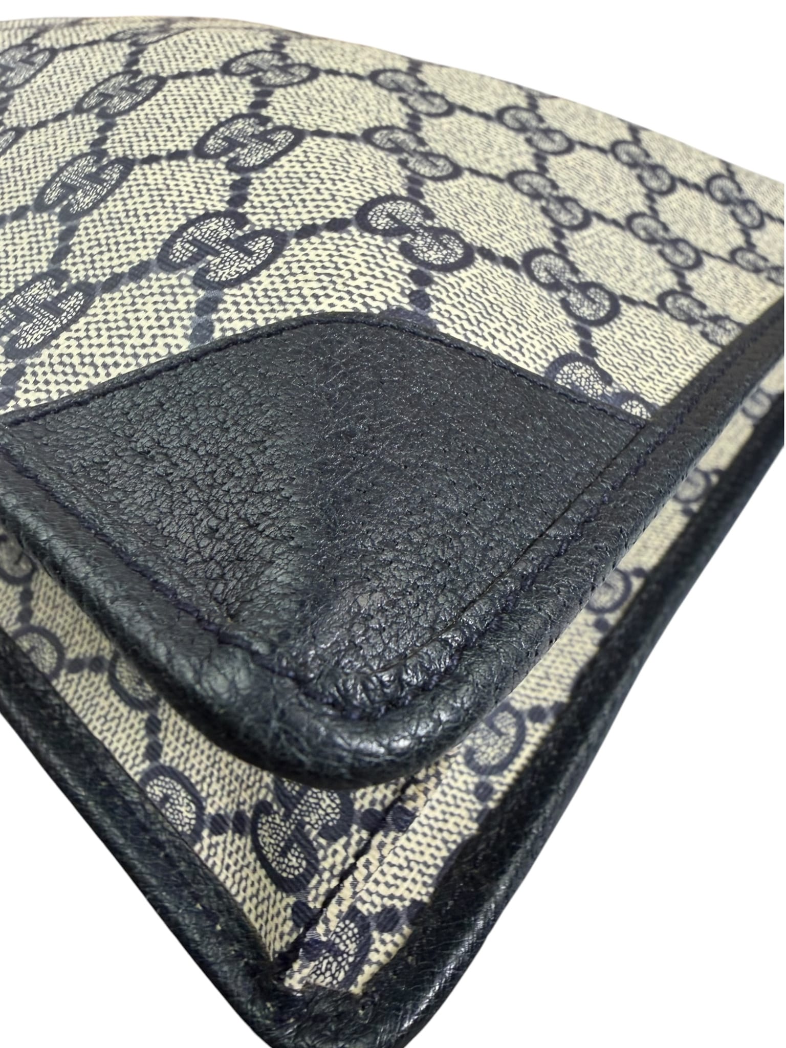 Gucci Vintage GG Coated Canvas Zip Travel Pouch Navy