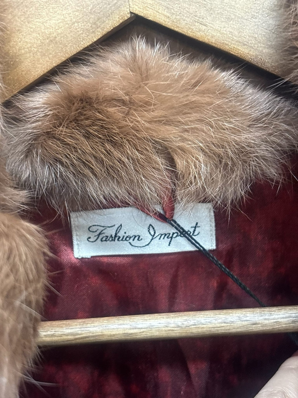 Vintage Brown Long Hair Rabbit Fur Coat