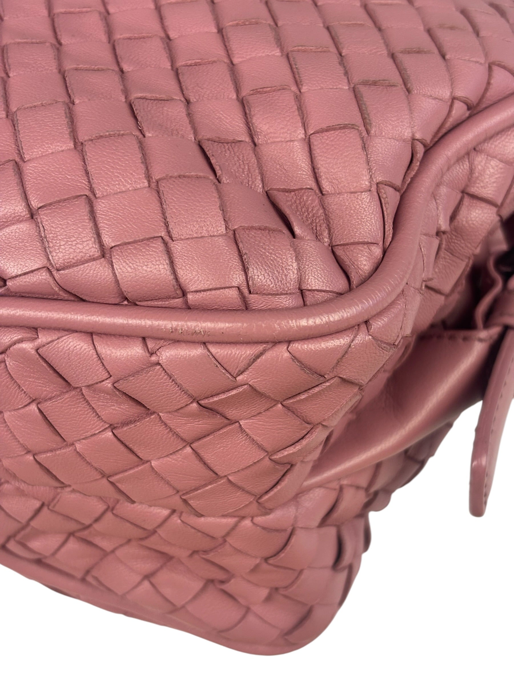 Bottega Veneta Purple Leather Rialto Intrecciato Shoulder Bag