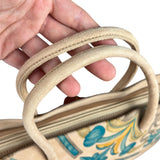 Loewe Vintage Floral Print Suede Handbag