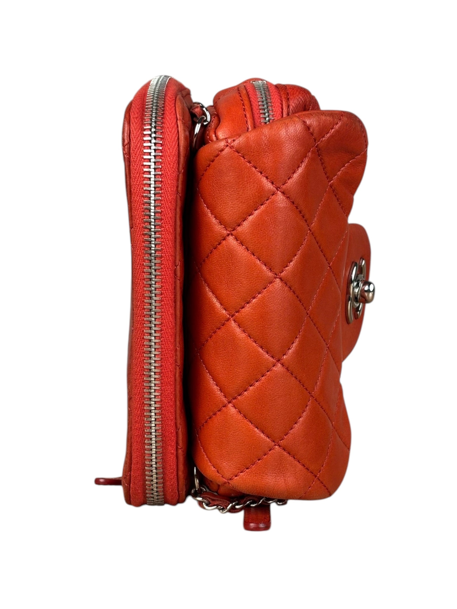 Chanel Red Quilted Mini Flap Wallet on Chain Bag 2011
