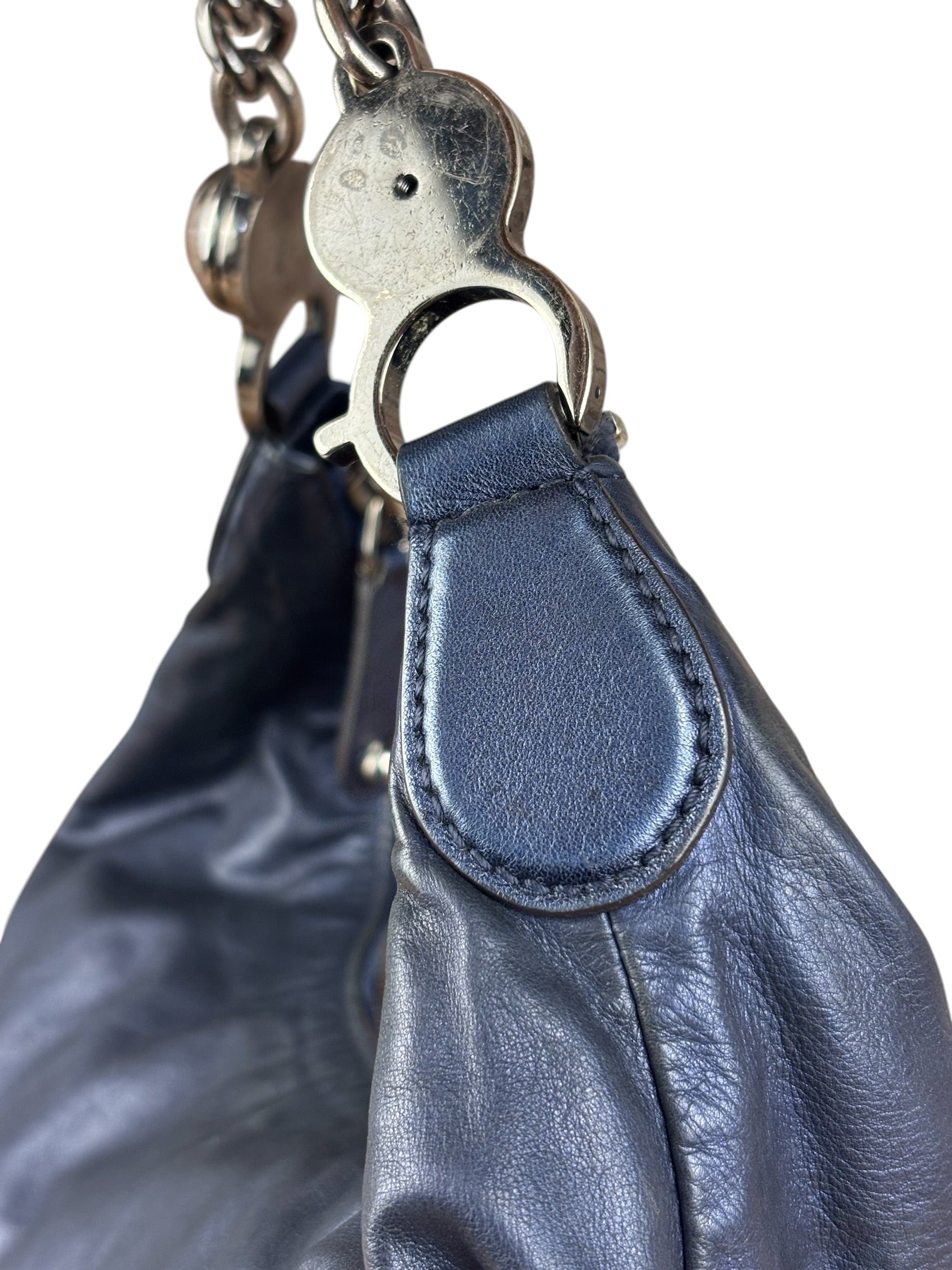 Gucci Navy Blue Galaxy Chain Hobo Bag