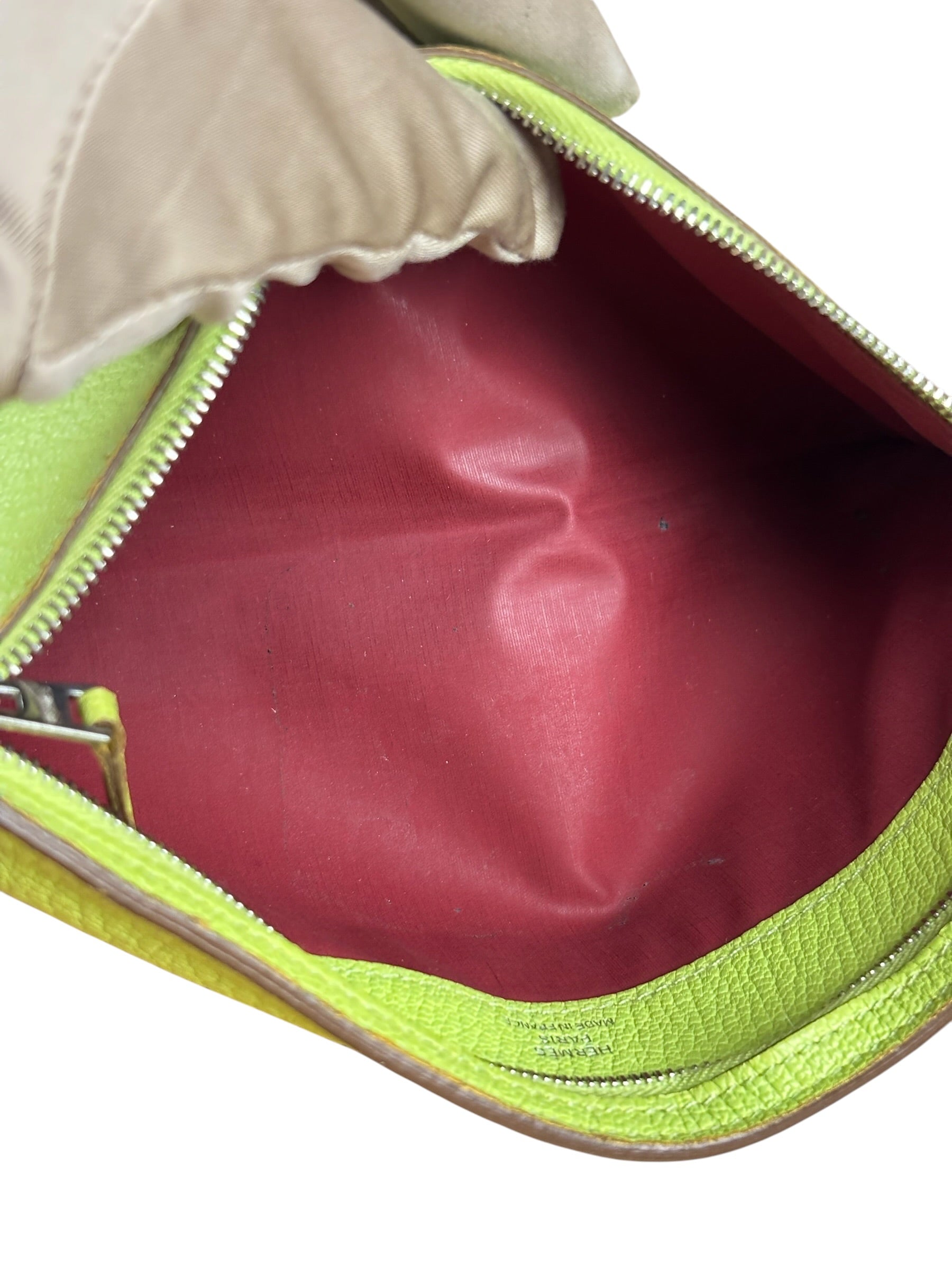 Hermes Lime Zippy Pouch