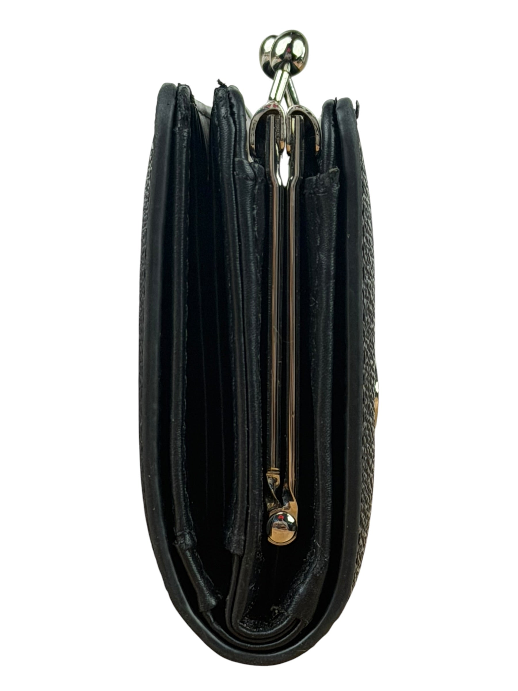 Vivienne Westwood Black Compact Bi-Fold/Kiss Lock Annie Wallet