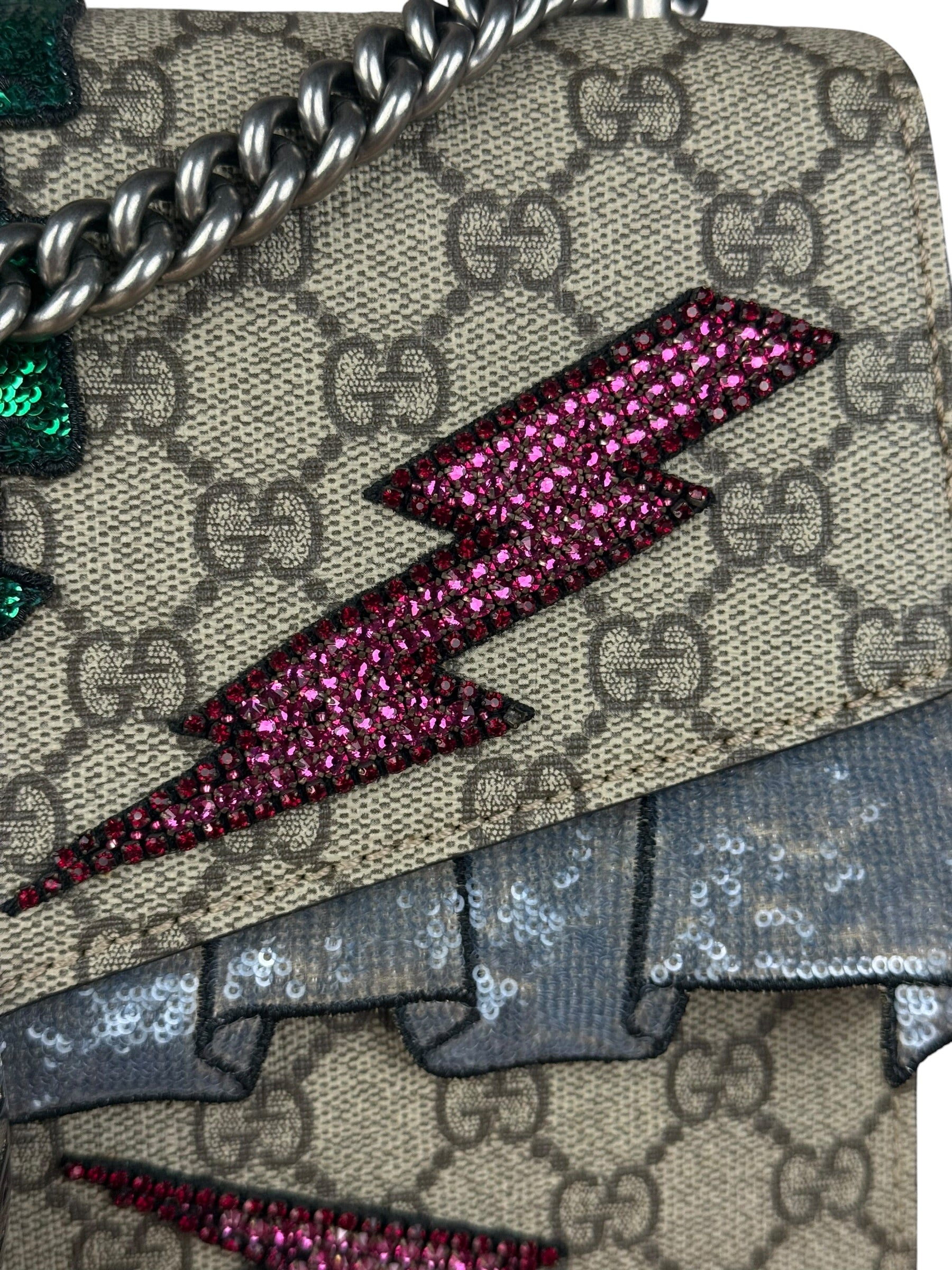 Gucci GG Embellished Patchwork Dionysus Chain Bag