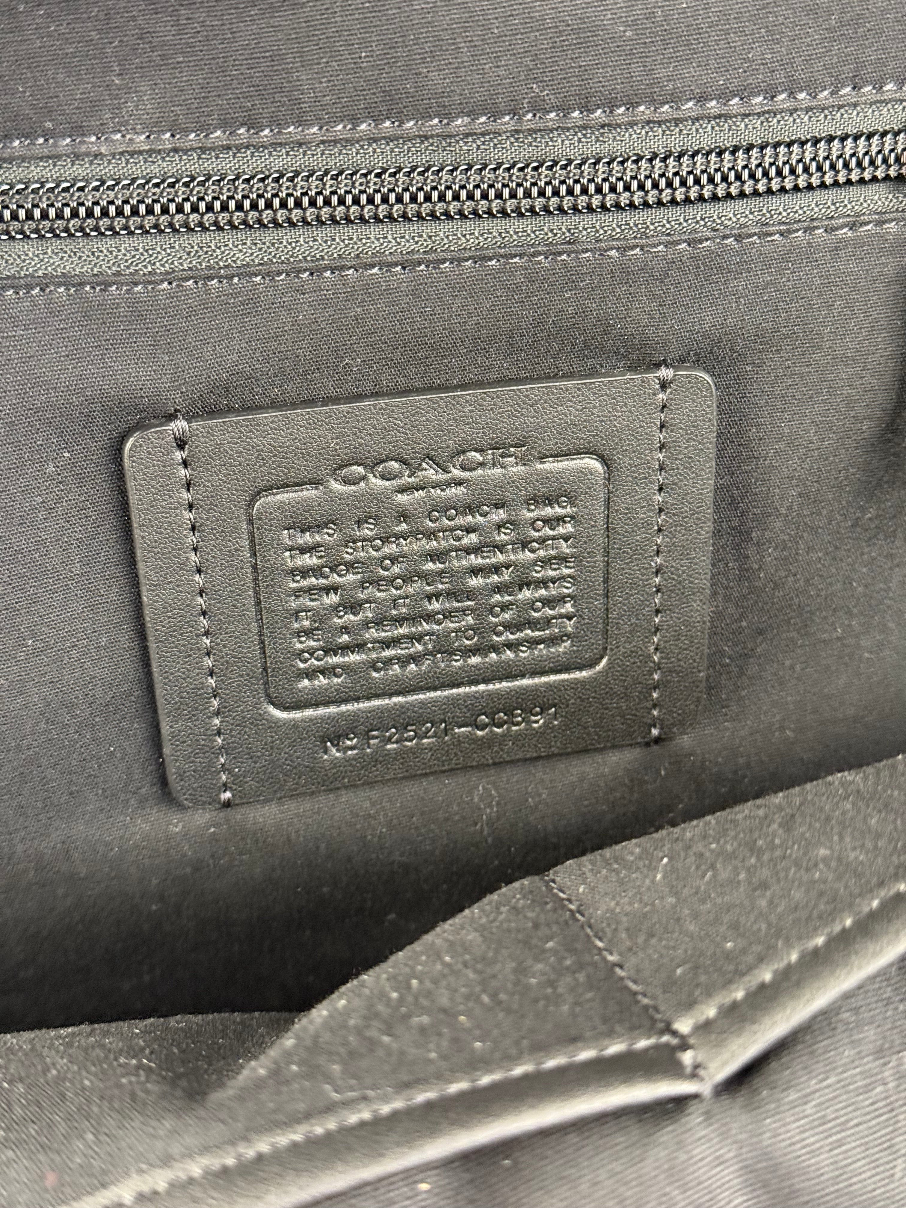 Coach Black Crossgrain Leather Wade Backpack