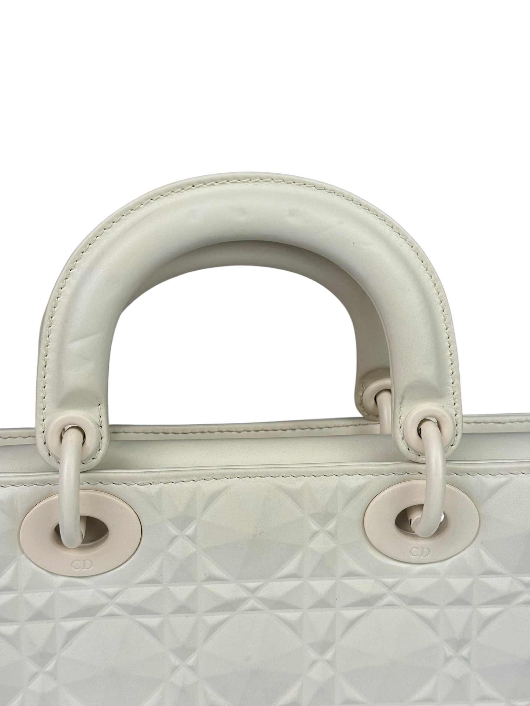 Christian Dior White Lady D-Joy Geometric 2Way Handbag