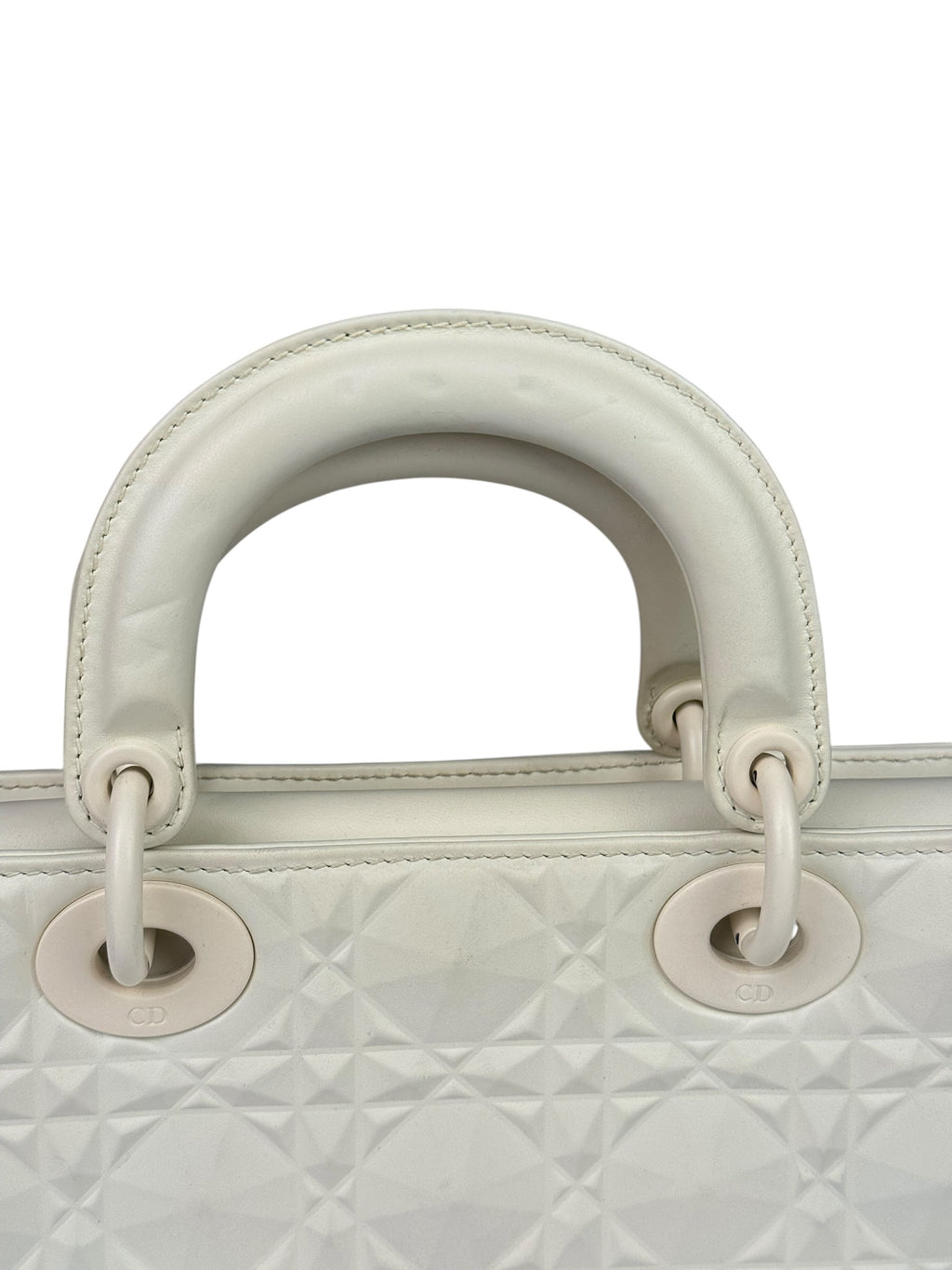 Christian Dior White Lady D-Joy Geometric 2Way Handbag