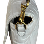 Fendi Large Zucca Embossed Leather Baguette White