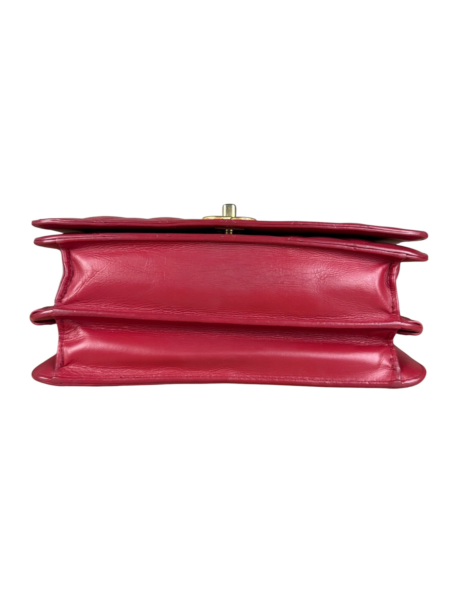 Chanel Dark Fuchsia Quilted Leather Flap Bag 2019
