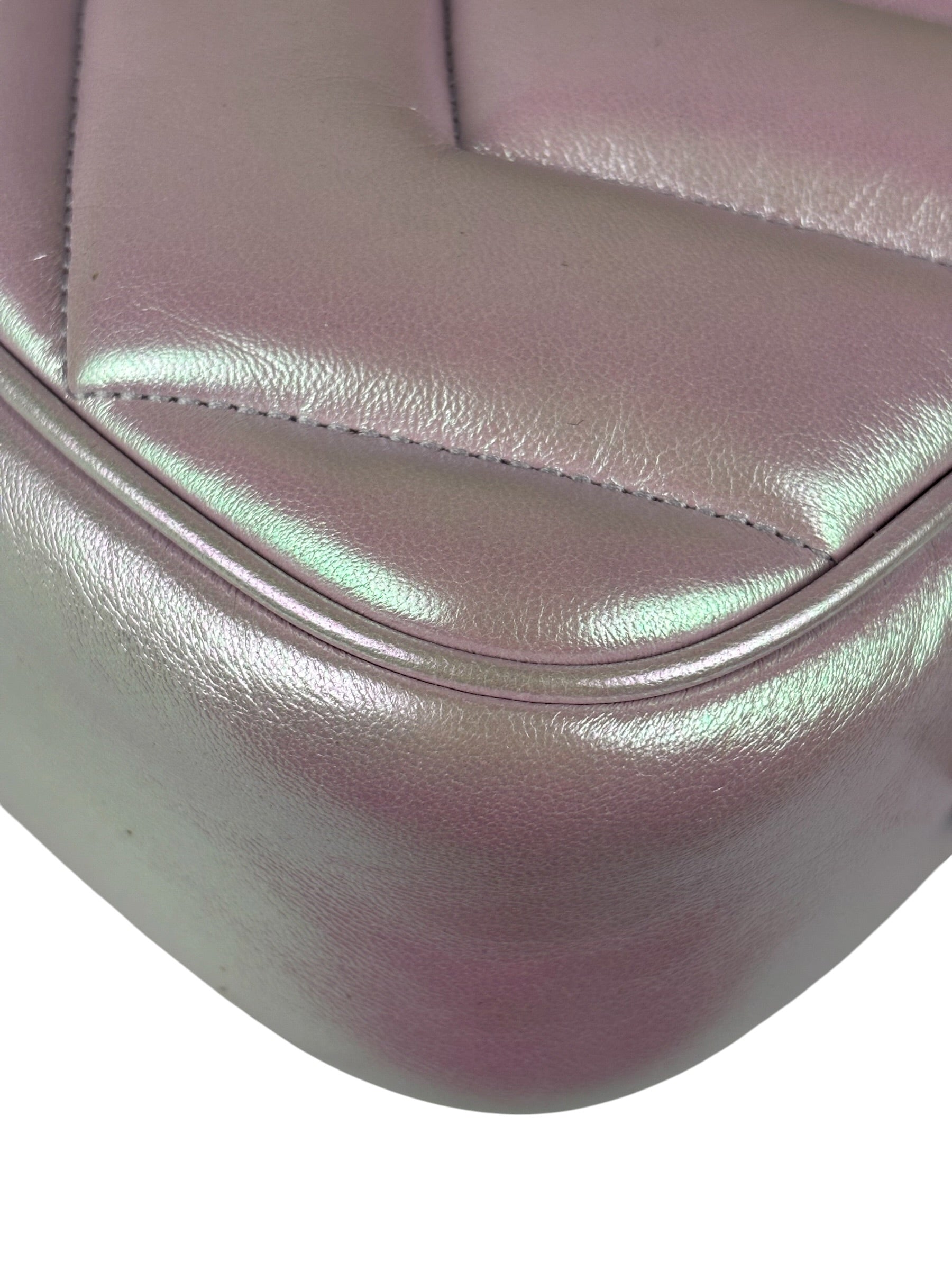 Gucci Iridescent Pink Nappa Chevron Small GG