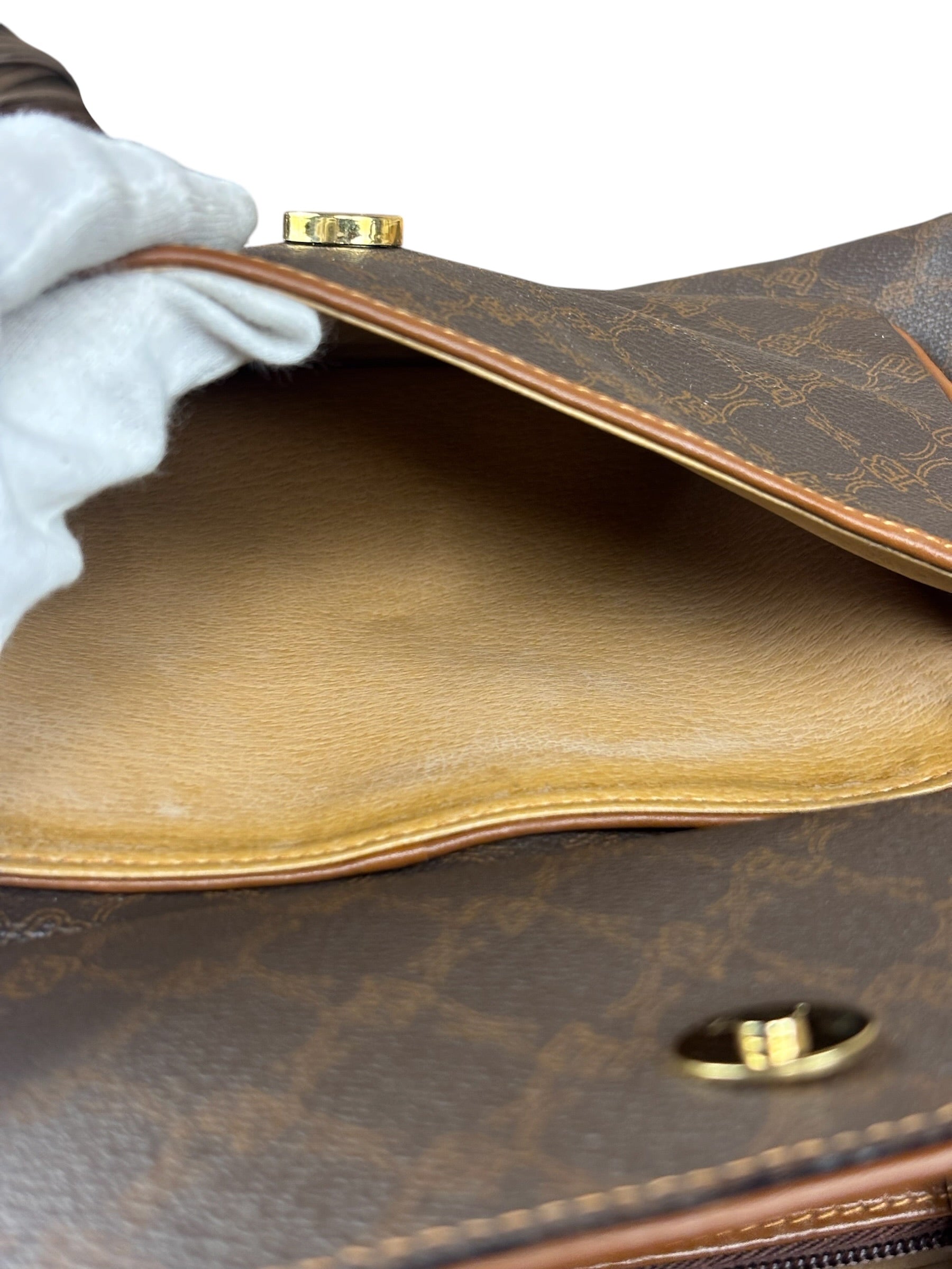Bally Vintage Leather Coated Monogram Handbag