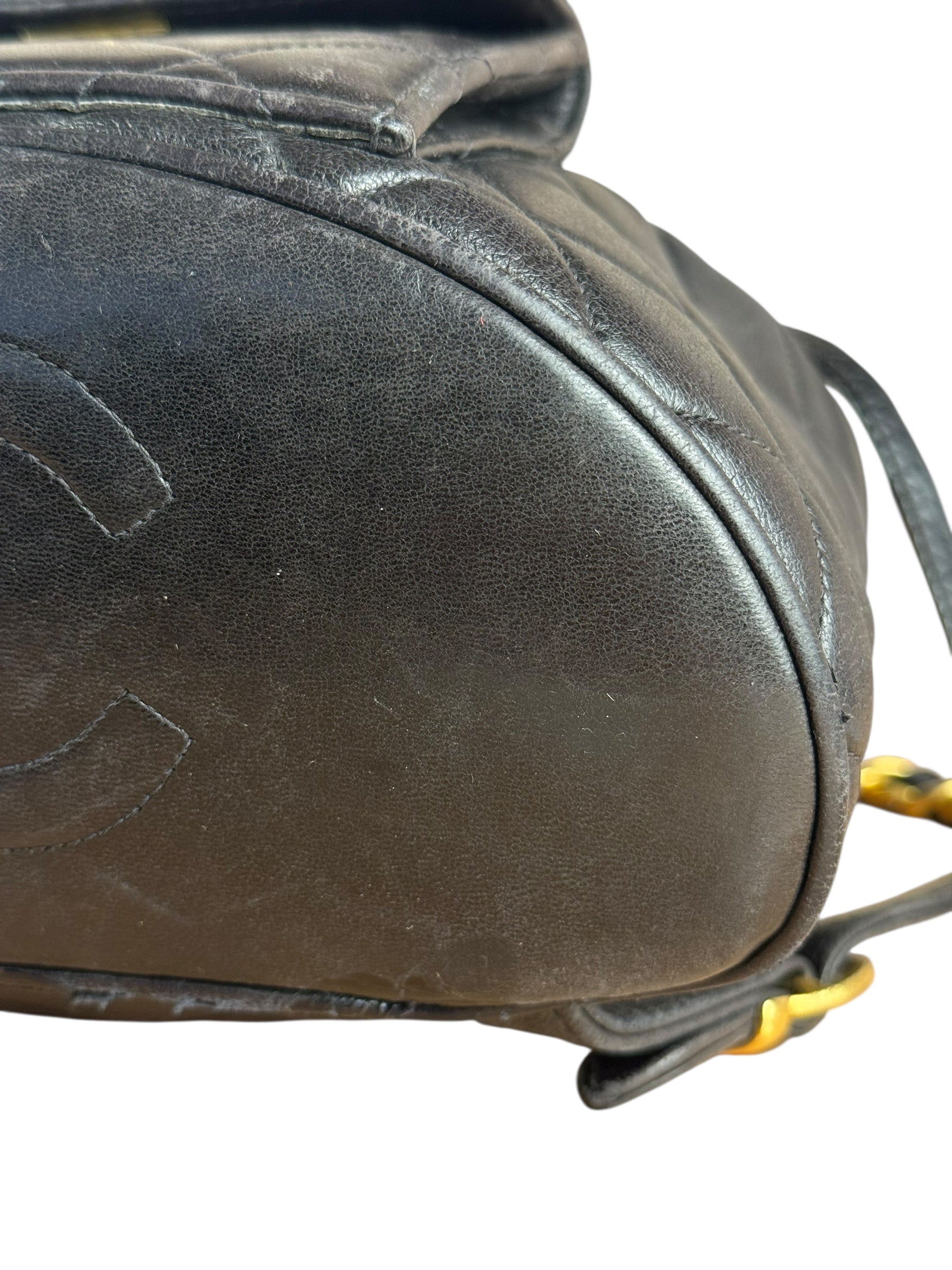 Chanel Black Quilted CC Duma Leather Backpack '97