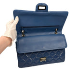 Chanel Blue Patent Quilted Jumbo Classic 2.55 Double Flap Bag 2011