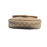 Celine Vintage Beige Leather Trim Macadam Mini Crossbody