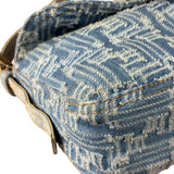 Fendi Blue Denim Zucca  Baguette