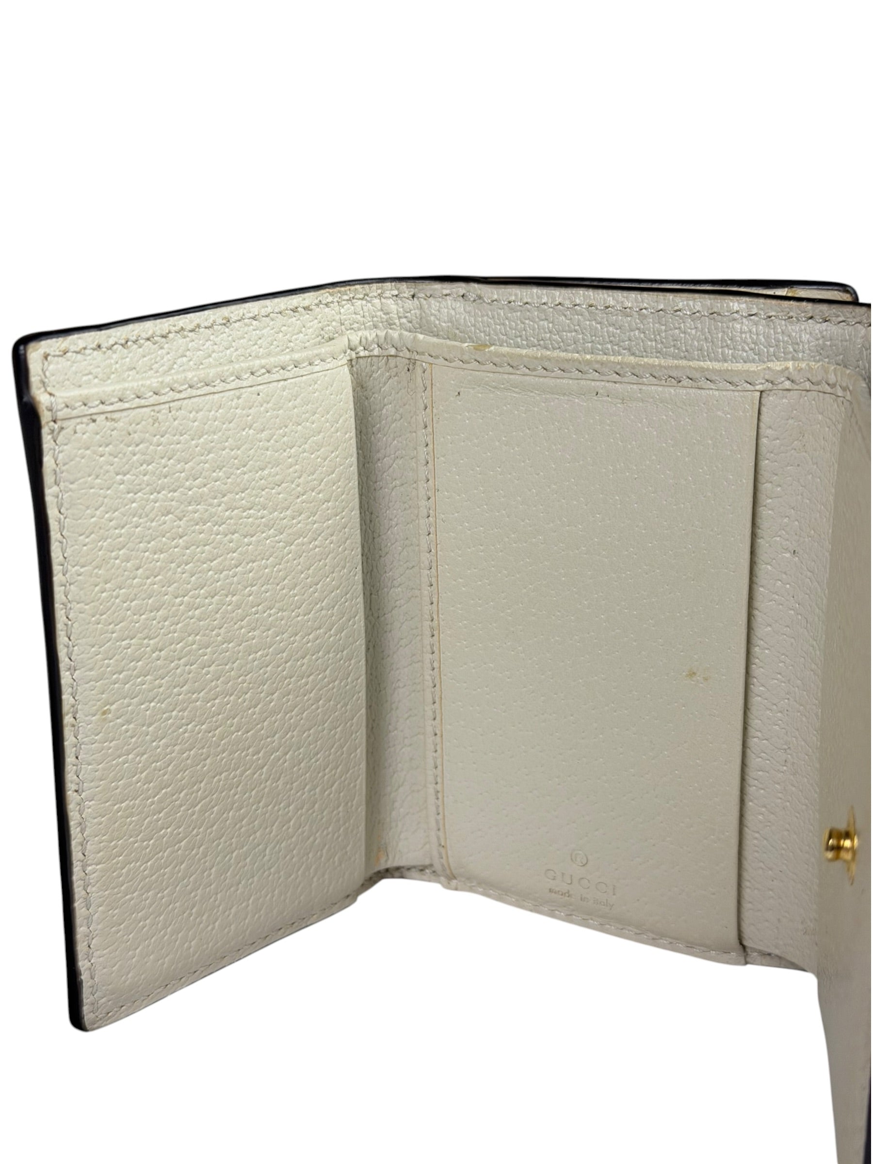 Gucci Beige Leather Trim Ophidia GG Supreme Card Case