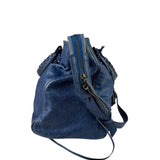 Balenciaga Navy Leather Moto Work Two-Way Bag
