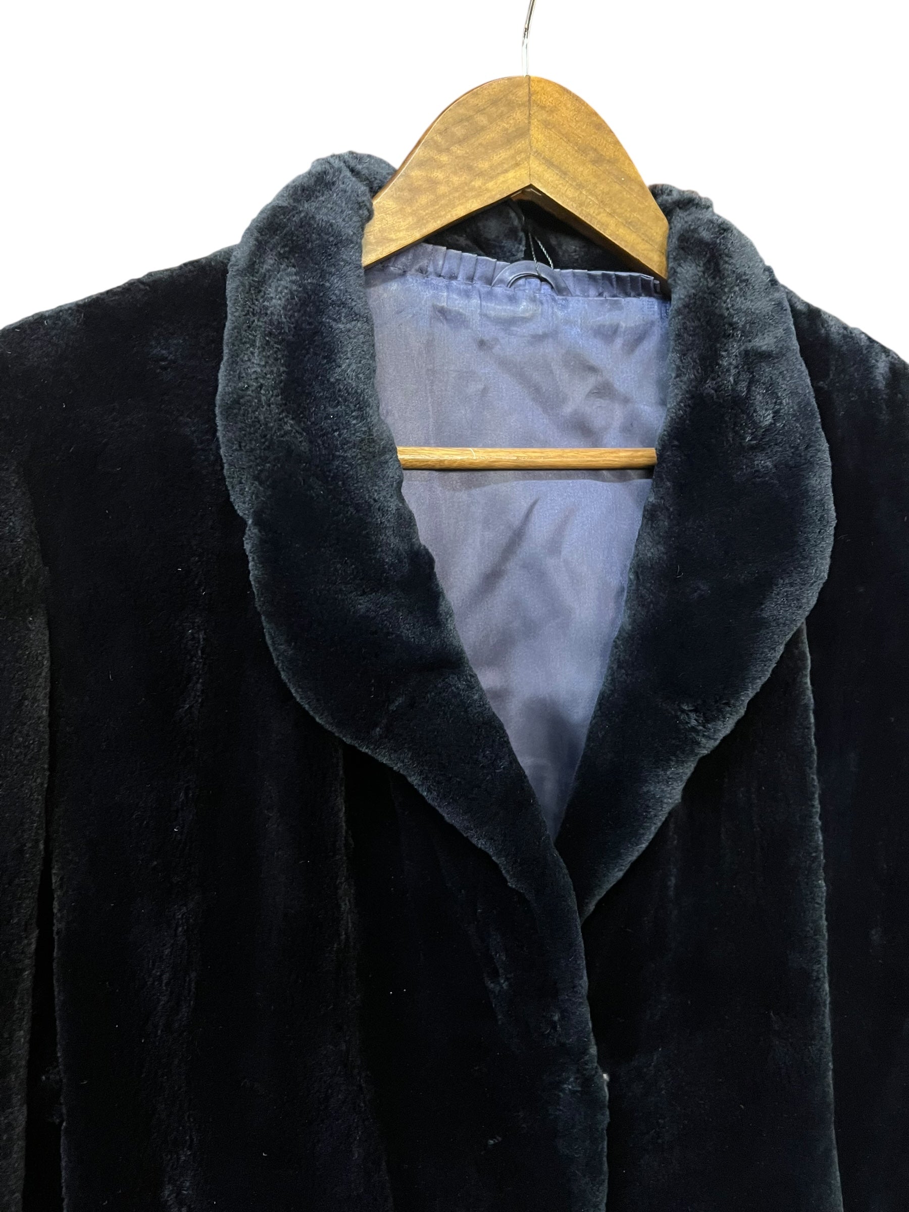 Vintage Dark Blue Mink Mid Length Fur Coat