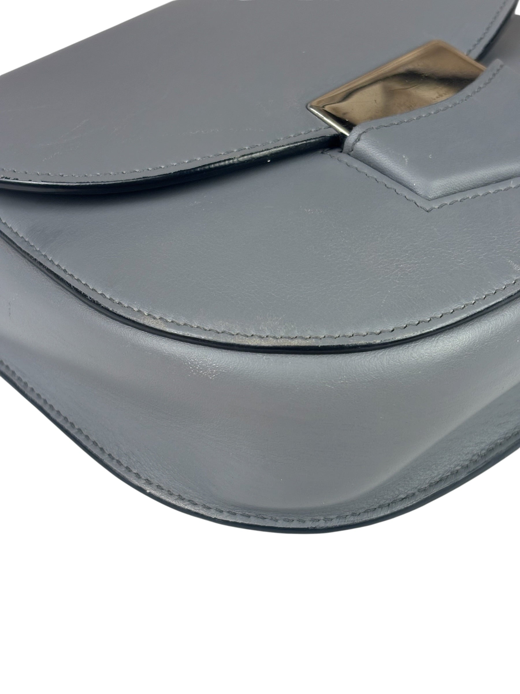 Celine Grey Leather Trotteur Small Crossbody Bag