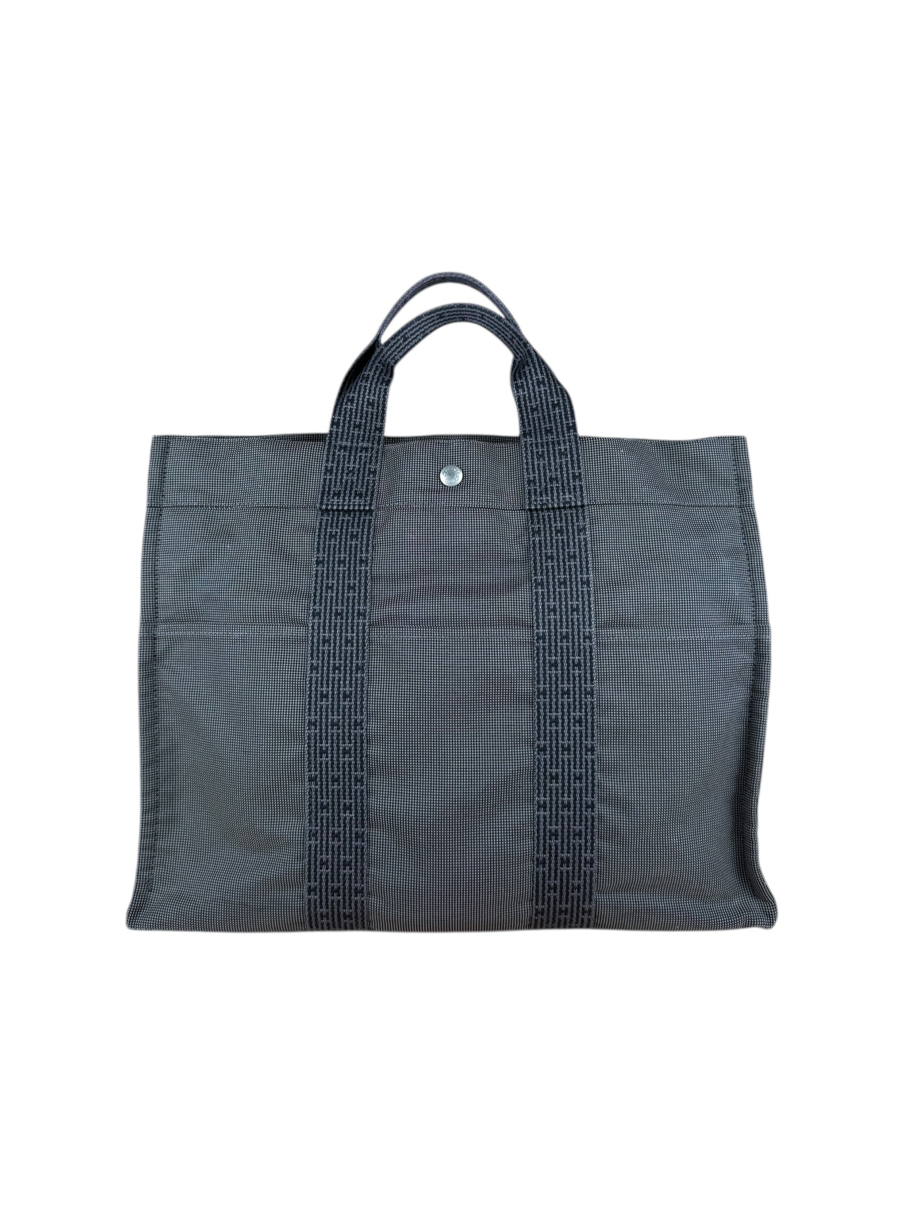 Hermes Herline Canvas Tote Grey