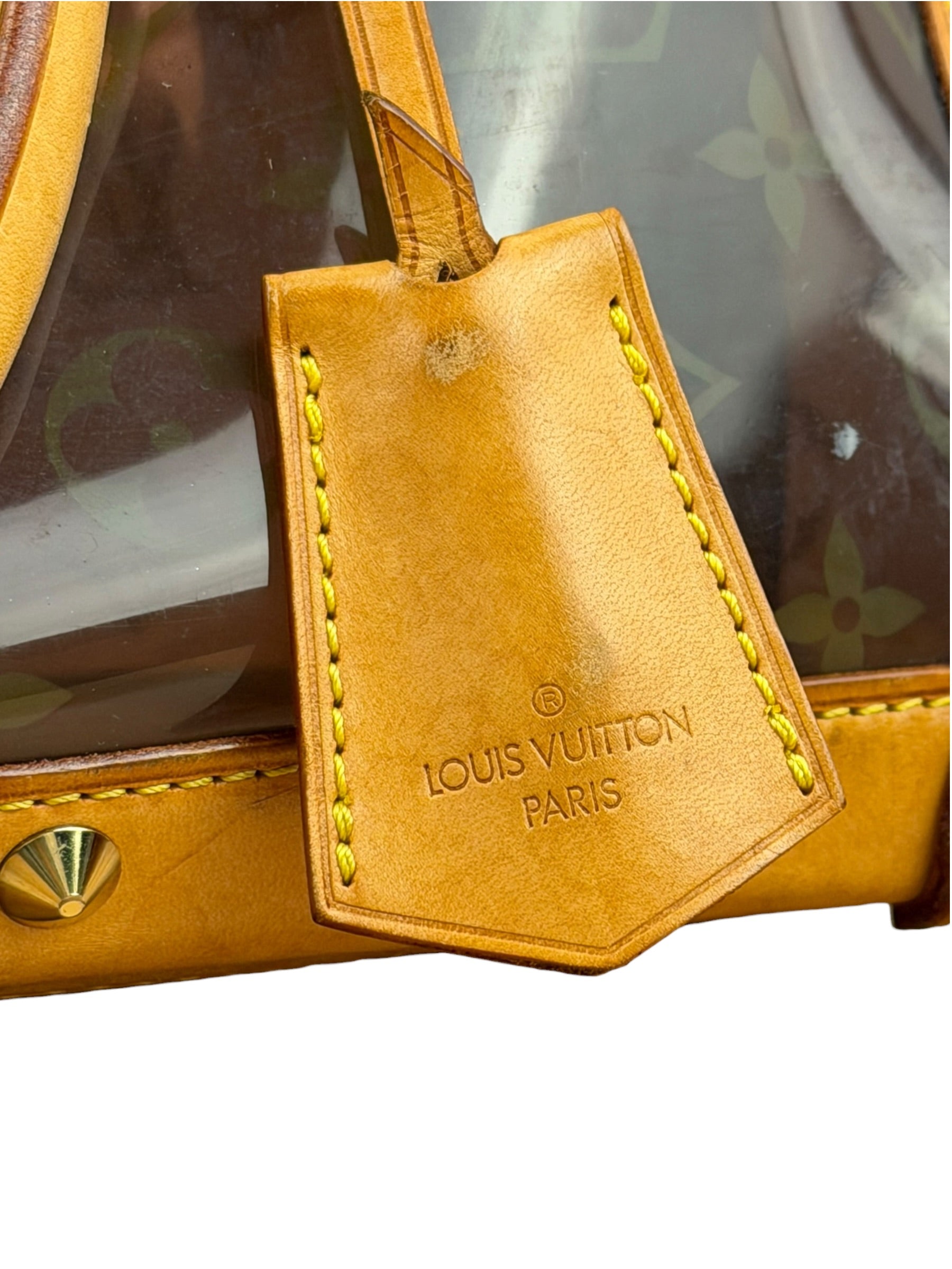 Louis Vuitton Vintage Brown Leather/PVC Monogram Ambre Tote