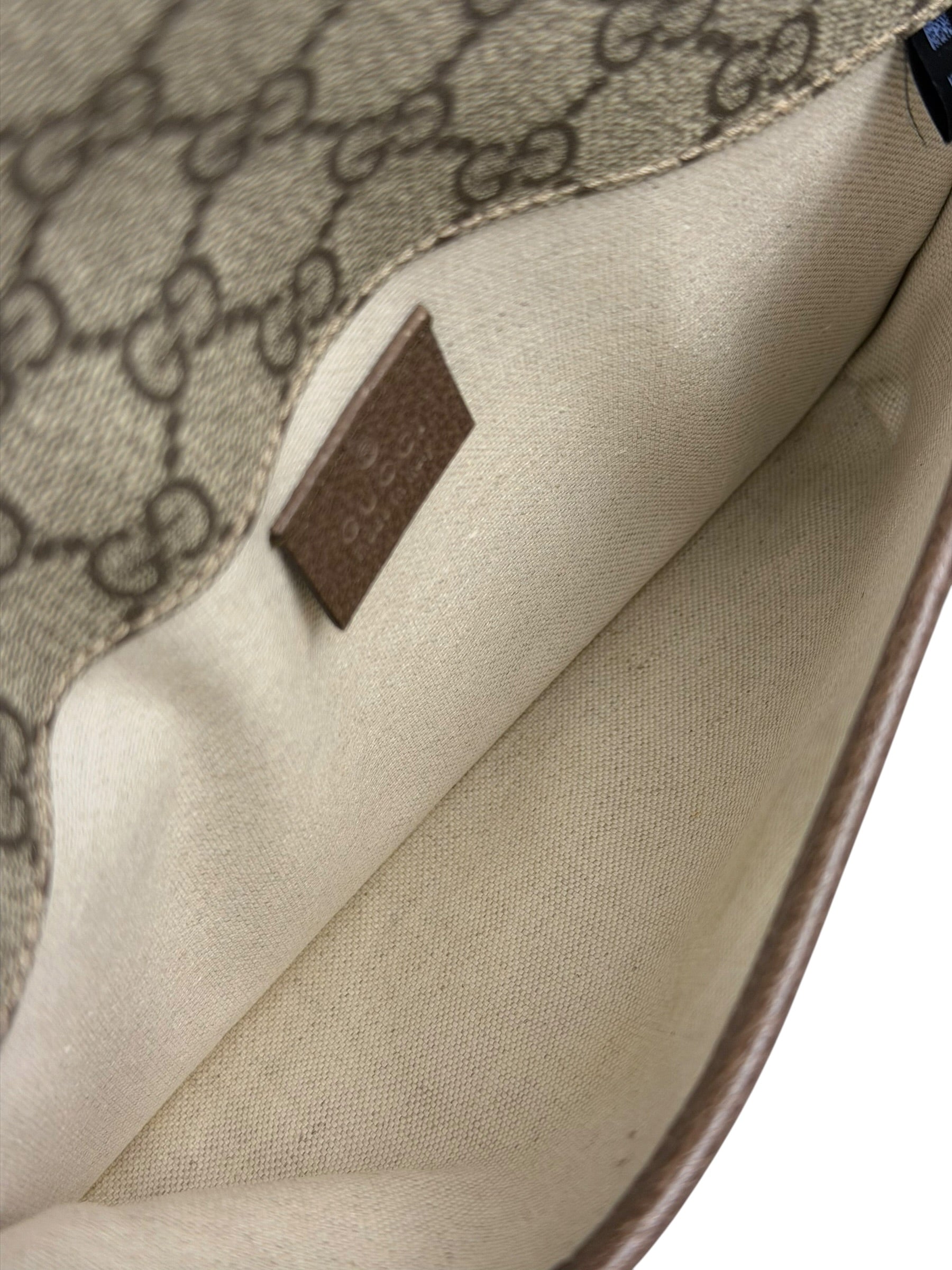 Gucci Vintage Brown Leather Trim Neo Supreme Belt Bag