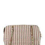 Chanel Vintage Pink/Cream Denim Maxi Stripped Tote 1994