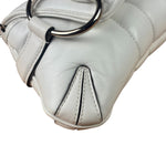 Gucci White Leather Horsebit Shoulder Bag