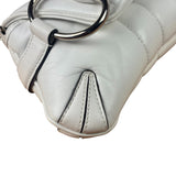 Gucci White Leather Horsebit Shoulder Bag