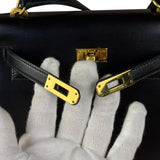 Hermes Black Mini Kelly 20 Box Calf 1991