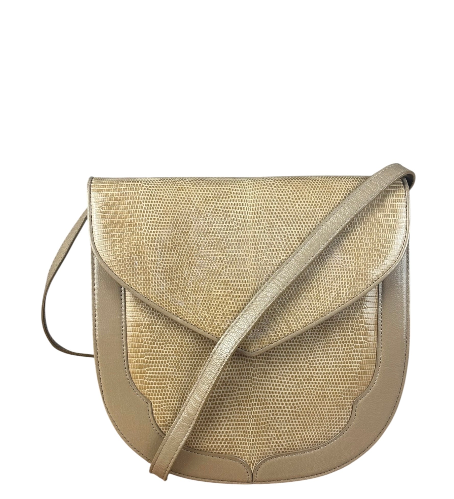 Yves Saint Laurent Vintage Beige Lizard Shoulder Bag