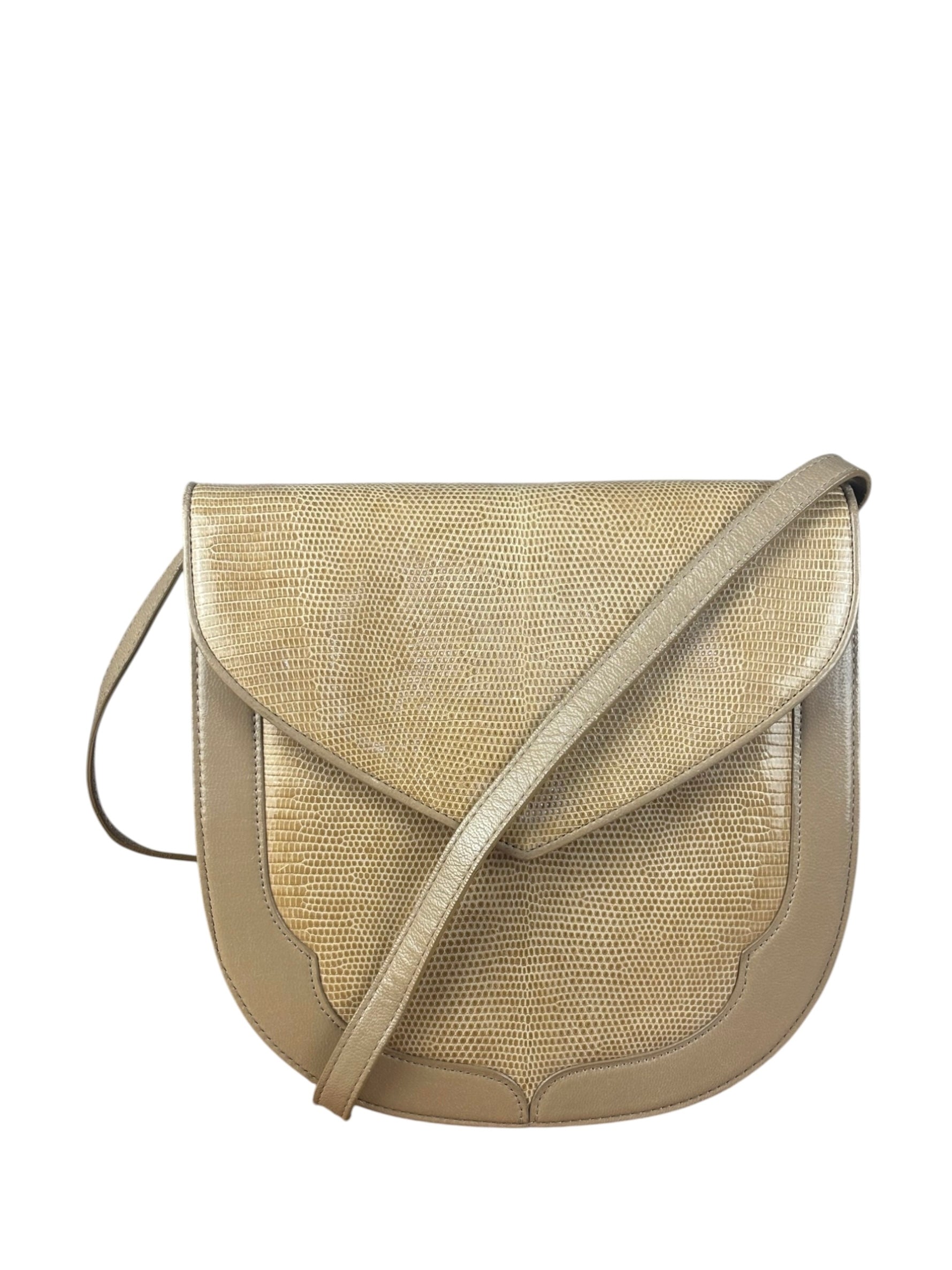 Yves Saint Laurent Vintage Beige Lizard Shoulder Bag