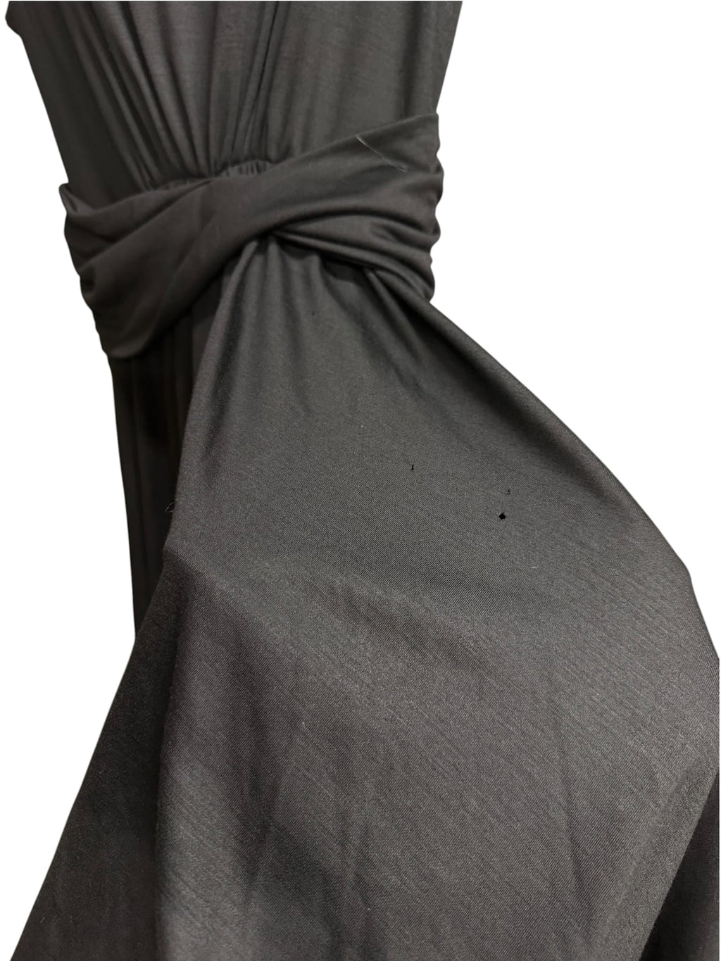 Vintage Salvatore Ferragamo Black Wool Blend Mid Length Dress